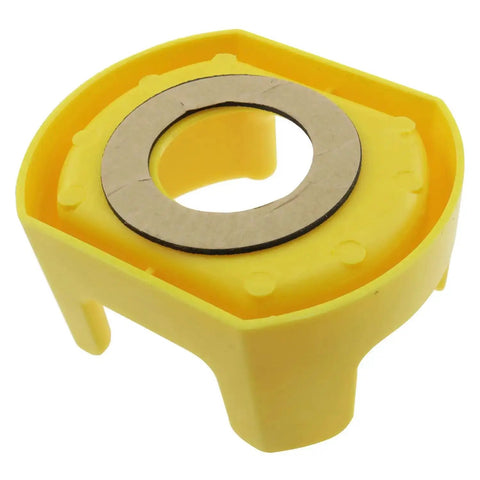 Yellow 30mm Push Switch Button Protective Cover For Emergency Stop With Warning Circle, tough PC material, side view