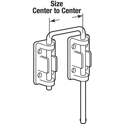 Diagram of Patio Sliding Door Loop Lock U 9846 With 1-1/8 Inch Hardened Steel Bar And Diecast Base Nickel Plated