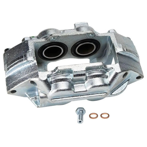 Front view brake caliper set rear left/right for Chevy/GMC Sierra 2500HD/3500HD 2011–2019, silver cast metal
