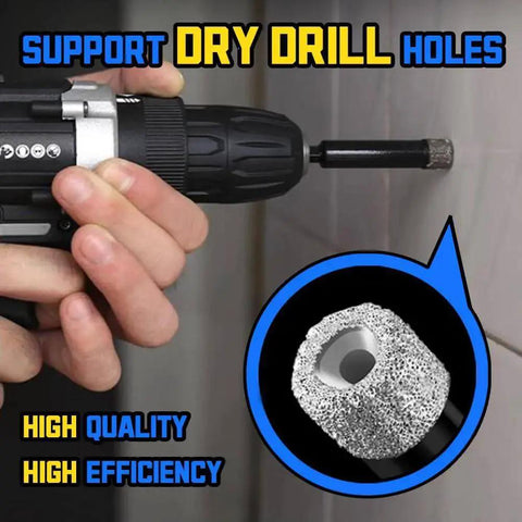 Heavy Duty Pro Grade Dry Diamond Core Drill Bits Set 5 Piece With One Quarter Inch Hex Shank Vacuum Brazed drilling tile