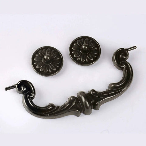 Six Pack Antique Black Bronze Drop Down Bail Drawer Pulls Rustic Vintage Cabinet Hardware 7.3 Inch Total Length