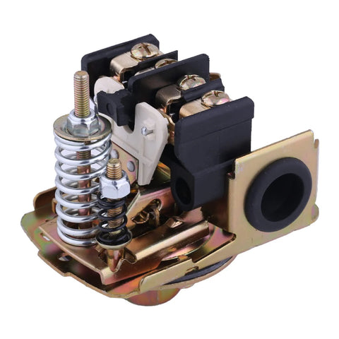 Pumptrol pressure switch for well pump, 30–50 psi, brass-tone metal housing with spring and terminals