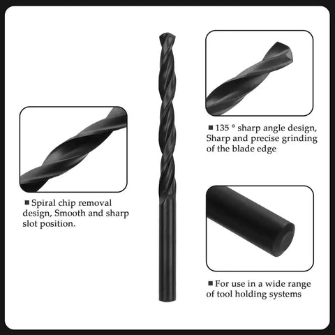 Cobalt Drill Bit Set 13PCS High Speed Steel With Black Oxide Coating For Metal Wood And Plastic Sizes 1.5mm To 6.5mm
