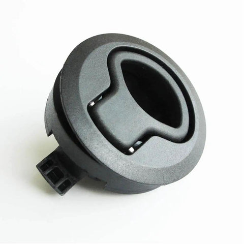 2 Inch Flush Pull Slam Latch Set In Black ABS Plastic For RV Boat Doors Cabinets And Decks, Round 2 Diameter