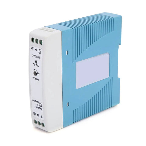 Rugged 24V DC Power Supply For Industrial Control, 1A Output, 24W, Wide Input 85VAC To 264VAC, Constant Current Mode, side view
