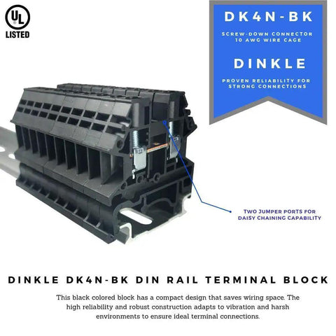 Compact Screw Termina Compact DIN Rail Terminal Block Screw Type UL 600V 30A...