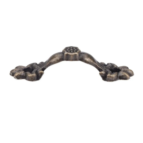 Bronze Vintage Drawer Pulls Set Of 10 Pcs Antique Floral Handles for jewelry boxes and craft chests, mini size, zinc alloy handle close-up