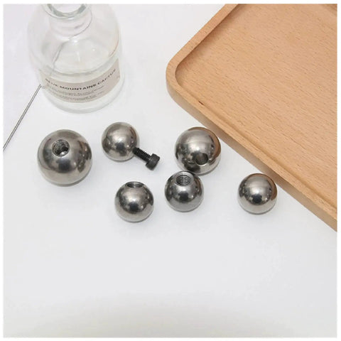 Stainless Steel Piercing Replacement Balls M6 Threaded Half Hole 10 12 Mm, multiple sizes on table, 304 stainless steel
