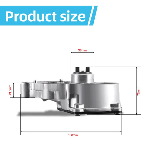 TAUTOY brake vacuum pump, silver metal, 168mm long, 72mm tall for GM vehicles.