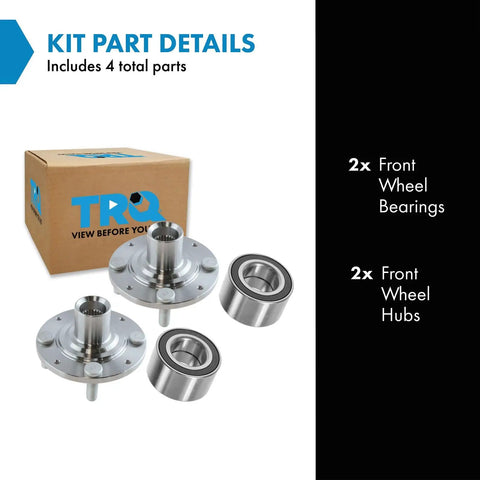 Front Wheel Bearing And Hub Kit 2 Piece Drop In Replacement For Honda Civic 1992 To 2000 And Civic Del Sol 1993 To 1997