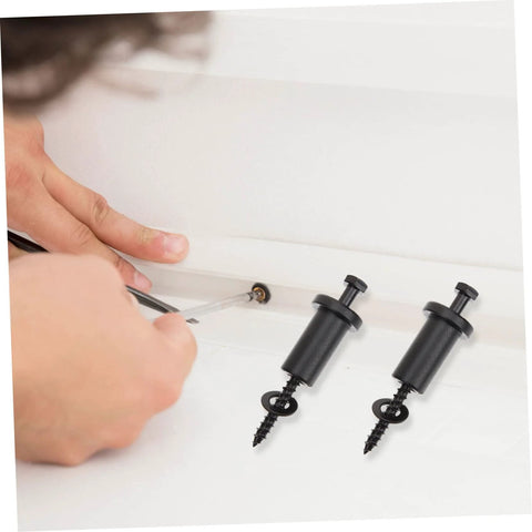 Person installing 4 Sets Sliding Barn Door Hardware Spacers And Track Connectors Carbon Steel Adjustable Wall Mounted on wall