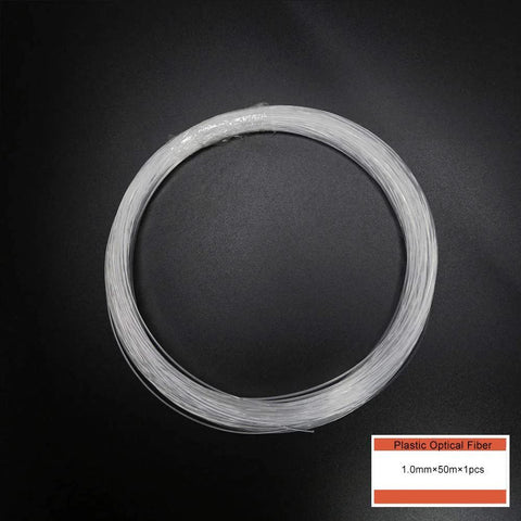 AZIMOM PMMA plastic end-glow fiber optic cable, 1.0 mm x 50 m roll, clear for star sky ceiling LED lighting