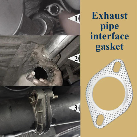 WINUERK 2Pcs car exhaust gasket, 3-inch 2-bolt flange, reinforced high-temperature gasket for exhaust system