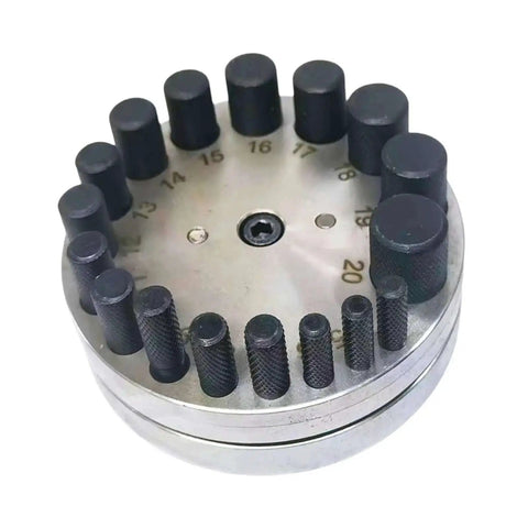 Round Disc Cutter Set For Jewelry And Metalworking Steel Pro Grade Kit with 17 steel dies for 4mm to 20mm holes