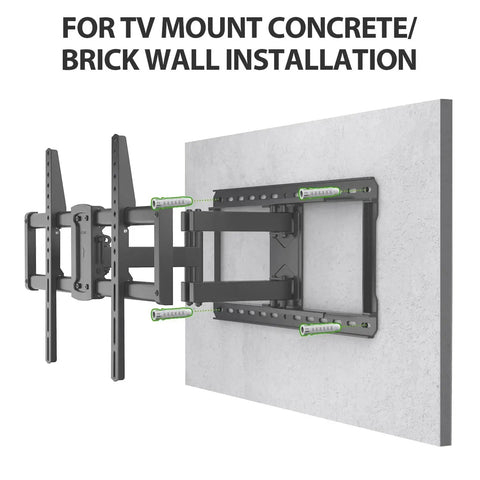 Concrete Wall Anchors For TV Wall Mount Installation Suitable For Concrete Or Brick Walls Durable Plastic Anchor Bolts 10x50mm White 6 Pack With Two Way Expansion For Increased Holding Power in use on a TV mount.