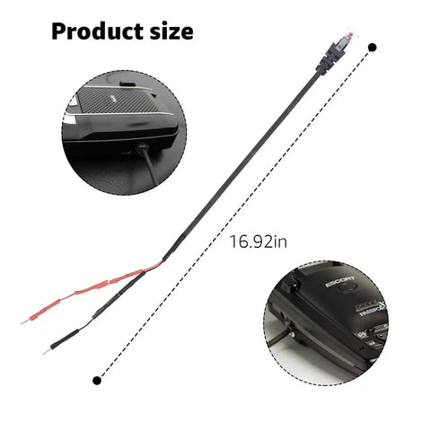 RJ11 Replacement Mirror Wire Power Cord For Escort Radar Detectors Compatible With Max 360C MaxCam Redline 16.92-inch size