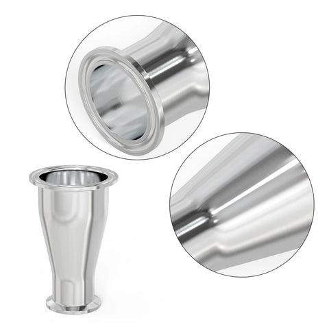 TAISHER 304 stainless steel tri-clamp reducer ferrule, 3 in to 2 in tube OD, sanitary pipe fitting