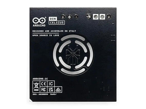 Back view of an Opta Controller unit from the Hands On Industrial Automation PLC Starter Kit With Opta Controller Wi Fi Bluetooth IO Modules Over Twenty Hours Of Online Learning Content And Cloud Integration For Smart Manufacturing Enthusiasts And Makers.
