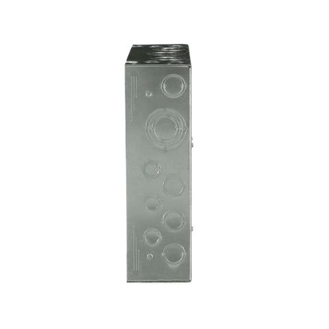 Side view of low voltage load center 125A single-phase 3-wire main lug circuit breaker panel, 8-space 16-circuit indoor waterproof box
