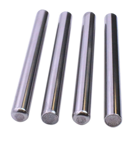 Four 3/8 x 4 inch dowel pins alloy steel thru hardened for real world use, precision fit, heavy duty standard dowel pins 4 pack