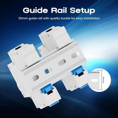 Two Pack 1 Pole 16 Amp Miniature Circuit Breaker MCB C16 For 120V 240V AC With Thermal Magnetic Trip DIN Rail Mount setup