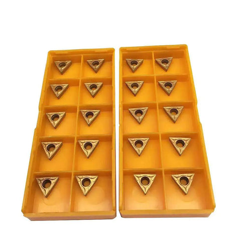Pro Grade TCMT2151 Carbide Turning Inserts Set Of 20 For CNC Lathes 110204 S08K S10K S12M STFCR11 Tin Coated in yellow trays