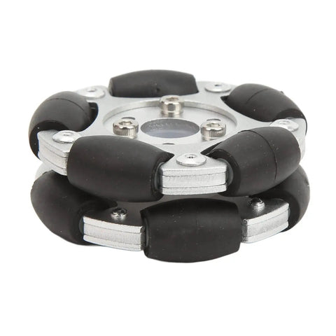 Omni Directional Robot Wheel 60mm Aluminum Alloy Replacement Wheel With 360 Degree Free Rolling And 10 Rubber Rollers