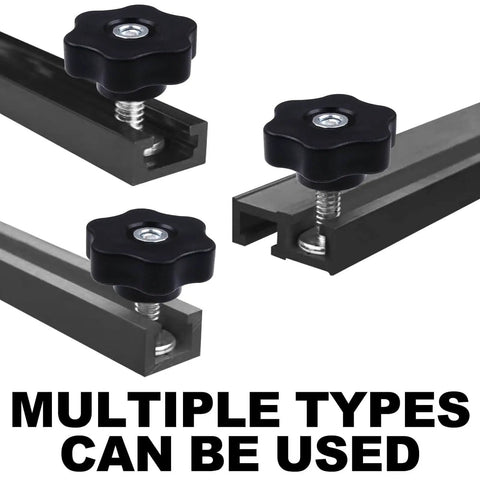 6 Pack T Track Knob Kit With 1/4-20 Bolts And Washers For DIY Woodworking Jigs And Fixtures, six star knobs in T-Tracks