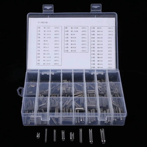 280 Piece Slotted Spring Pin Set Kit M1.5 To M8 Stainless Steel Dowel Roll Pins With Plastic Box Organizer for various projects