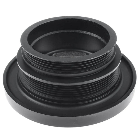 Engine Harmonic Balancer Crankshaft Pulley Drop-In For BMW Vehicles OEM-Grade Replacement Part in black finish, top view