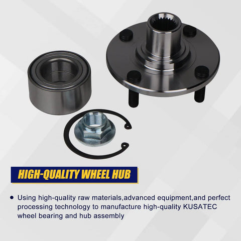 2 Pack Front Wheel Bearing And Hub Assembly For Ford Focus 2000 To 2011 Front Position With 4 Lug Bolts M12x1.5