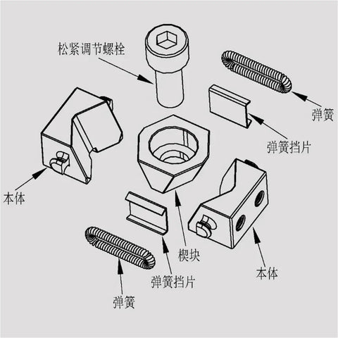 Diagram of Pro Grade Multi Station Milling Vise Fixture With M6 M8 M10 M12 Clamps, illustrated parts include clamps and connectors.