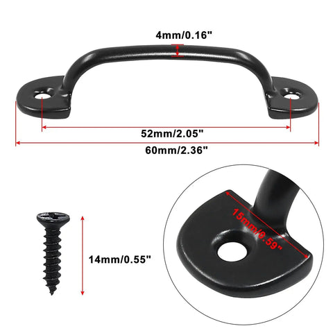 20 Pack Mini Vintage Cabinet Pull Handles Black Zinc Alloy 60mm Length Rustic Barn Door Style Drawer Dresser Closet Door Pulls With 40 Screws