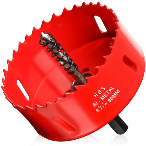 3 3/8 Inch Hole Saw For Wood And Plastic Bi Metal HSS Core Drill Bit Cutter 86mm Fits Drywall PVC Boards Fiberglass And Vent Pipes