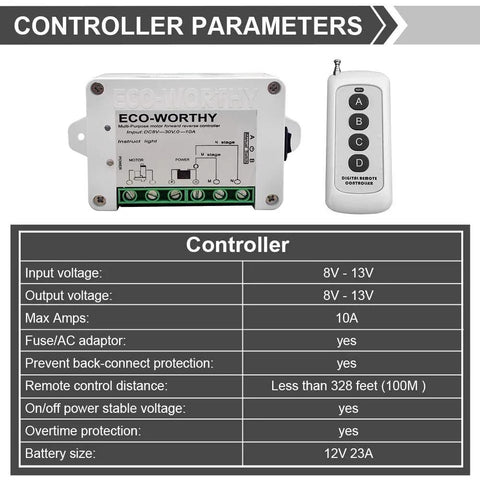Forward Reverse DC Motor Controller Kit For 8V To 35V Powering Linear Actuators And Solar Trackers Wireless Remote