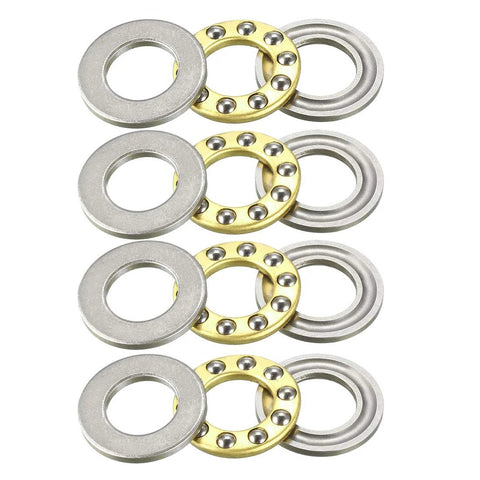 Thrust ball bearing set, 10mm ID x 18mm OD x 5.5mm, chrome steel, 4 pieces