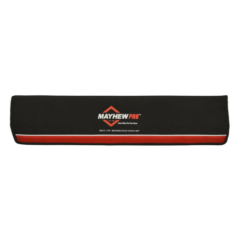 Pro Bearing Race Punch Set 4 Piece Black Oxide Finish storage bag showing logo, used for automotive and industrial bearing removal.