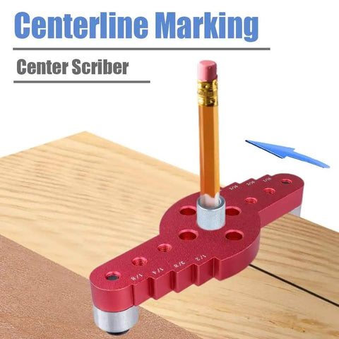 Premium Aluminum Pocket Hole Jig For Woodworking with center scriber and doweling locator on wooden surface
