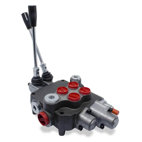 Monoblock Hydraulic Directional Control Valve With Two Spool And Single Float Detent For Heavy Equipment, 21 GPM, industrial valve