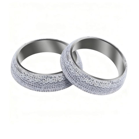 Two 2.5-inch exhaust donut gaskets, graphite material with metal inner ring, 65mm