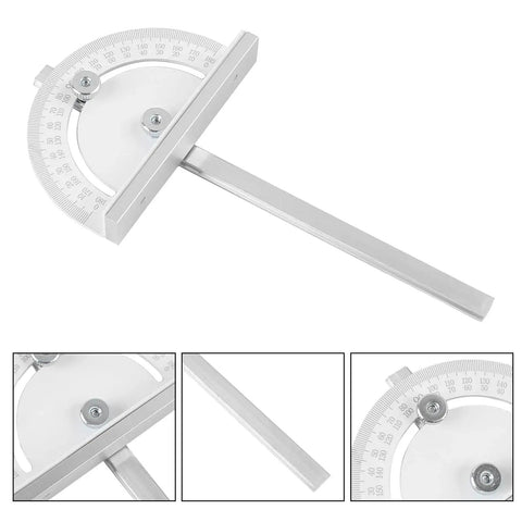 Premium Miter Angle Measuring Tool With Precision Inclinometer And Angle Detector For Woodworking Level Accuracy CNC Machined Aluminum Alloy With Anodized Finish Dual 0-180 Degrees Scales And Vernier Markings Ideal For Table Saws Milling Tables