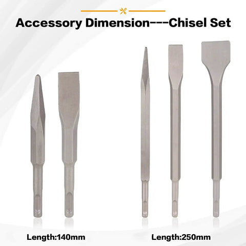 All In One 17 Piece Rotary Hammer Drill Bit Set With SDS Plus Bits And YG8C Carbide Tips For Concrete And Masonry heavy duty chisels