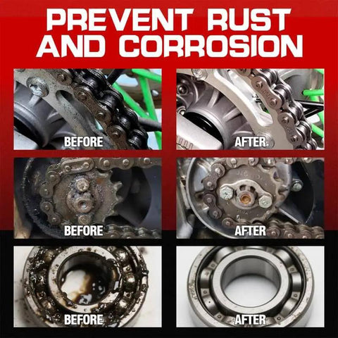 White Lithium Grease For Garage Doors And More Heavy Duty Multi Purpose Bearing And Gear Lubricant For Hinges Tracks Bearings Gears And Bikes Waterproof And Heat Resistant Automotive And Marine Use 1.76 Oz before and after rust prevention result