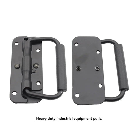 Two Pack Spring Loaded Pull Handles For Chests And Trunks Surface Mount With Rubber Grip Heavy Duty Hardware for Storage Boxes