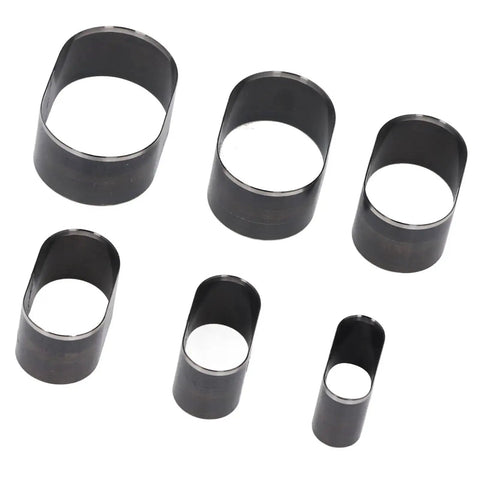 Pro Grade Leather Cutting Dies Set Six Pcs Oval Hole Hollow Punch Cutter Dies For Diy Leatherwork Gear Durable Alloy Steel