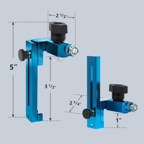 1 To 3-1/2 Inch Adjustable Heavy Duty Flip Stop With Curved Base T Track Stop For Miter Saws and Tables, side view