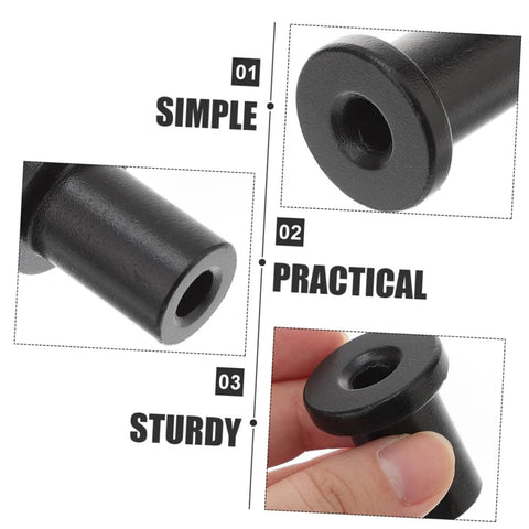 Close-up of Durable Carbon Steel Barn Door Stopper And Sliding Track Spacer Set, showcasing sturdy black carbon steel design.