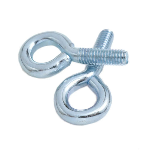 Heavy Duty 1/4 x 3/4 Inch Male Thread Eye Bolt With Nut, Shoulder Lifting Ring, Hook Style displayed on white background.