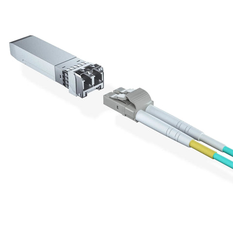 H!Fiber 10G multimode SFP+ LC module with MMF fiber cables (850nm, 300m)