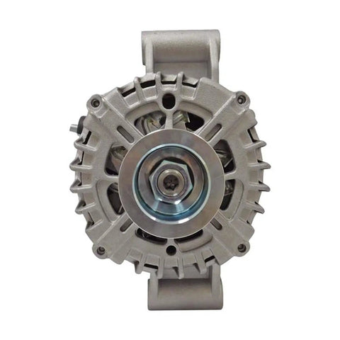 Front view of Heavy Duty 12V 150 Amp Alternator For Ford F150 2010 to 2014 V8 Six Point Two Liter Workhorse Quality And F250 F350 Super Duty 2011 2012